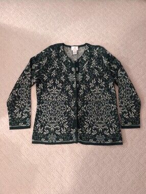 Vintage Susan Bristol Women's Wool Blend Sweater Green Cottagecore Boho College
